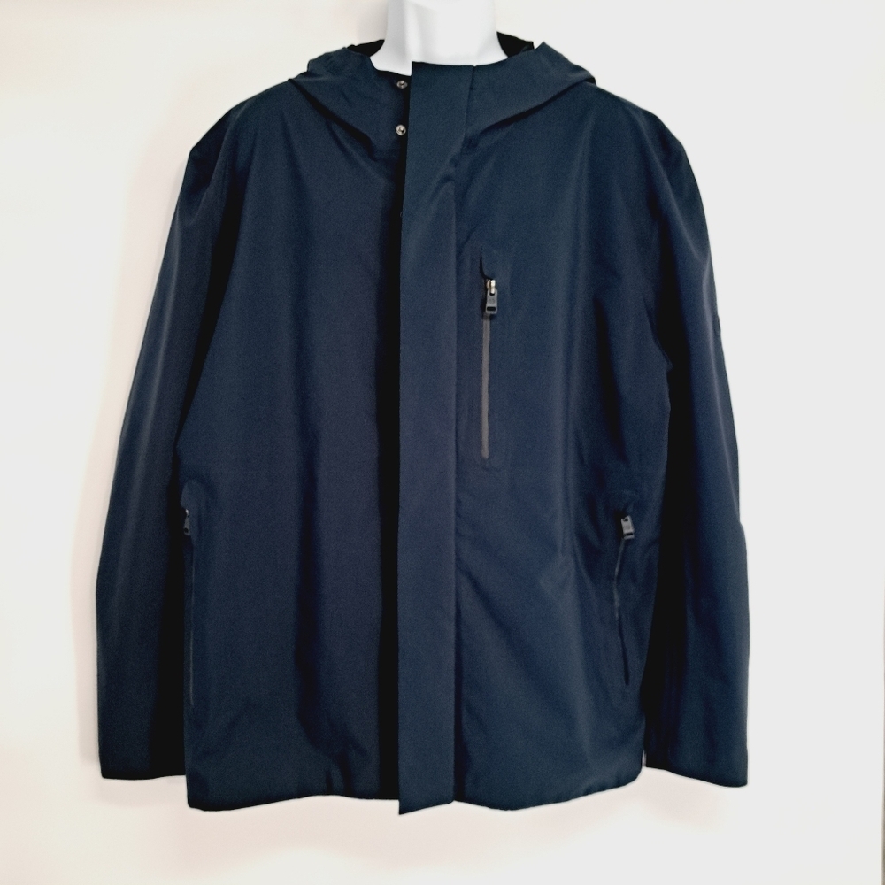 Andrew Marc‎ Navy Blue Waterproof Lightweight Wind Resistant Hooded Jacket XXL